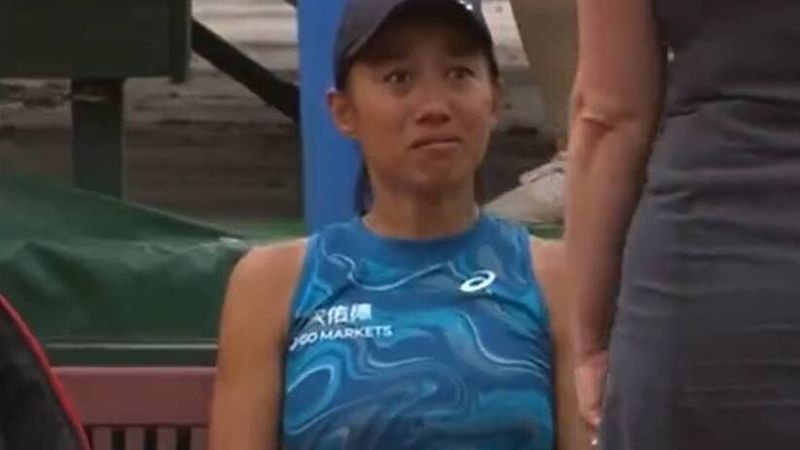 La tenista Shuai Zhang, antes de retirarse del torneo de Budapest. (WTA)