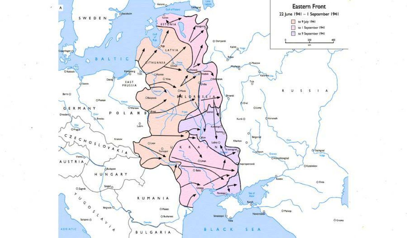 Mapa del frente bélico en 1941