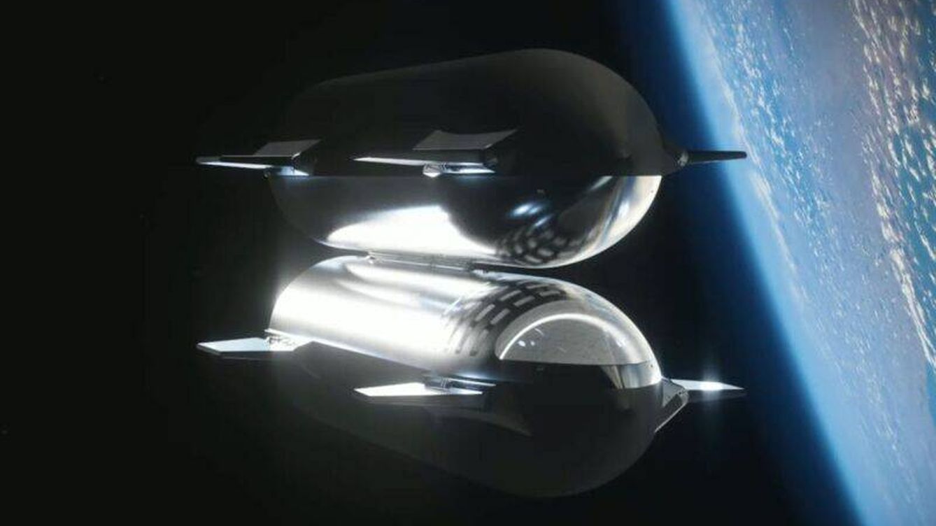Foto: Dos Starship conectados en órbita. (SpaceX)