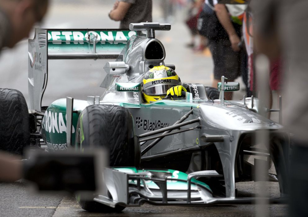 Foto: Nico Rosberg este viernes en el circuito de Interlagos.