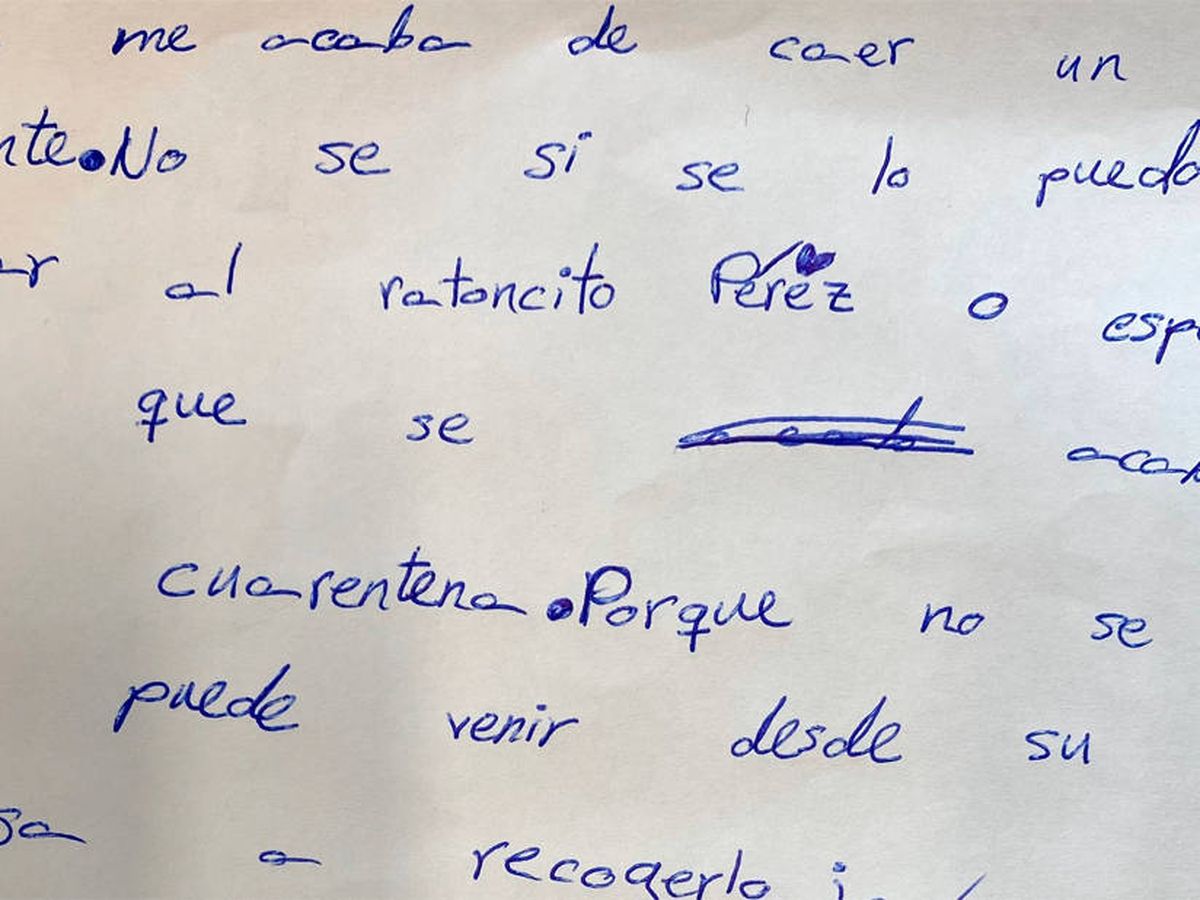 Foto: La carta de Sofía en la que pregunta si el ratoncito Pérez puede seguir trabajando (Foto: Twitter)