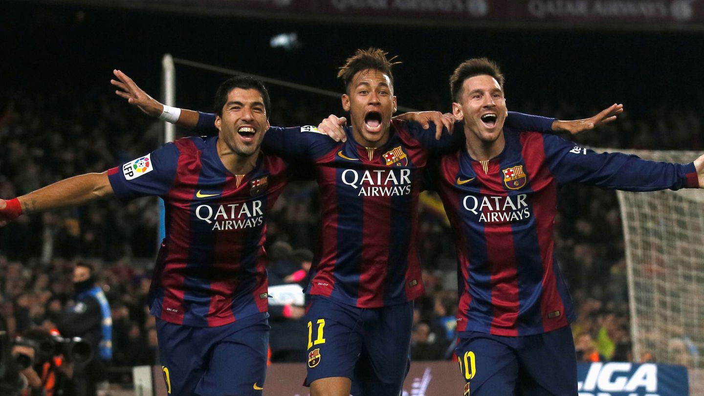 Suárez, Neymar y Messi formaron un tridente que todavía se recuerda entre los aficionados culés. (EFE)