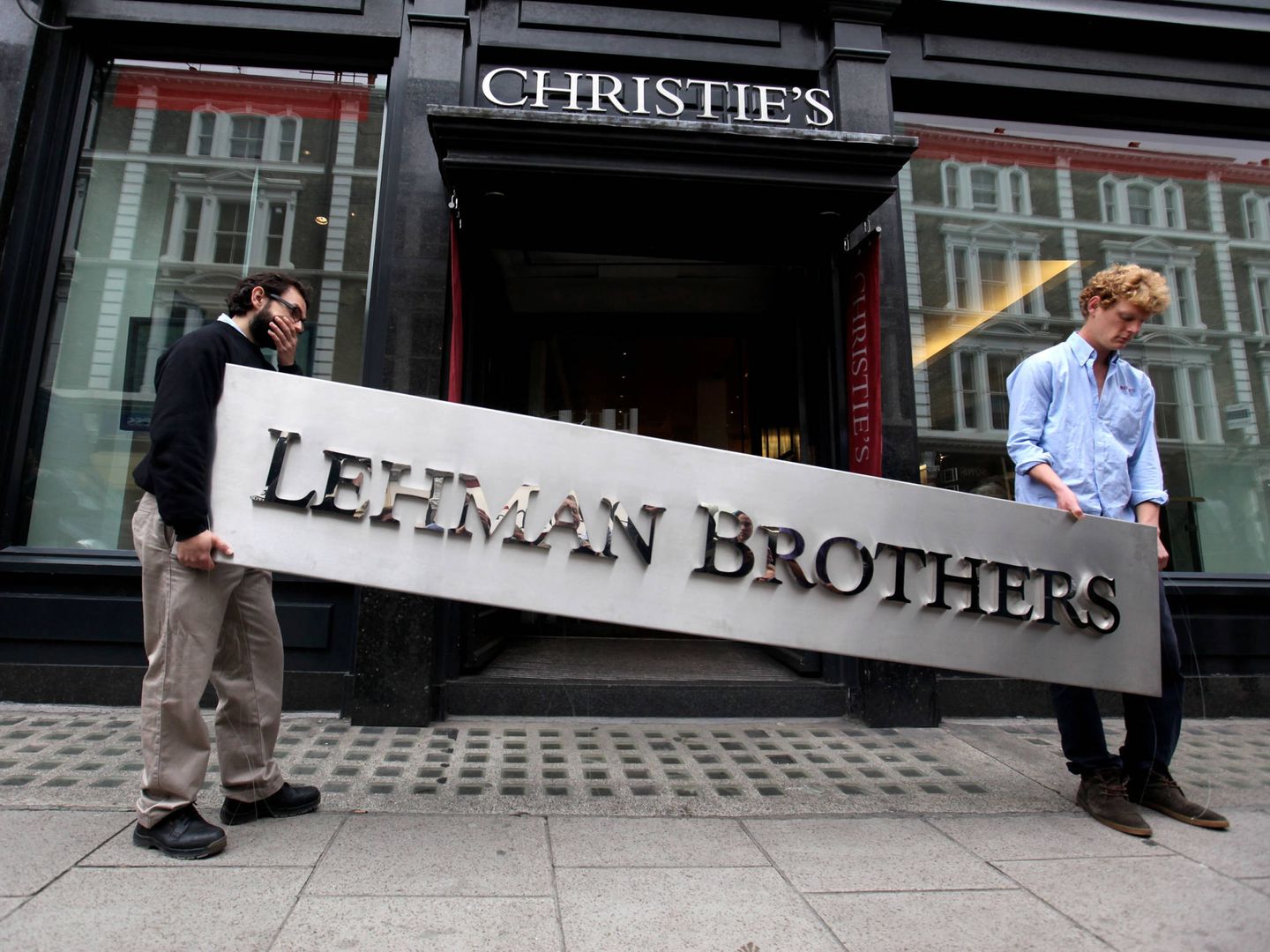 El logo de Lehman Brothers tras la bancarrota de la empresa. (Getty)