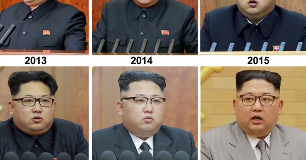 Foto: Kim Jong-Un en los discursos de Año Nuevo de 2013 a 2016. (Reuters)