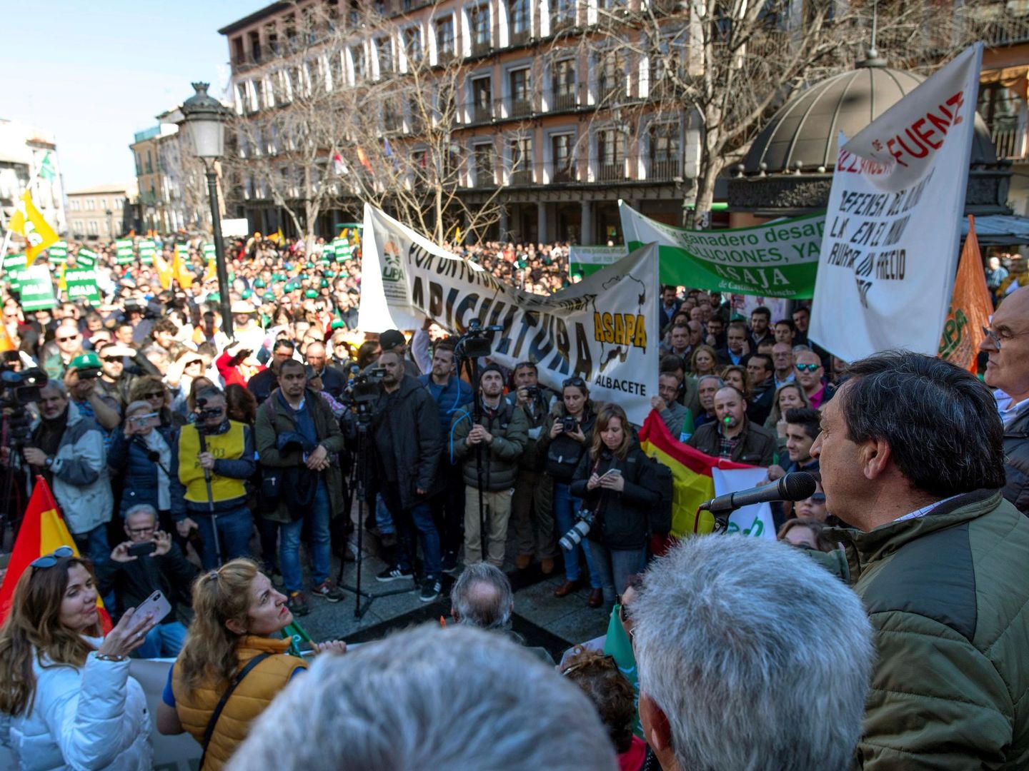 Protestas de agricultores en Toledo. (EFE)
