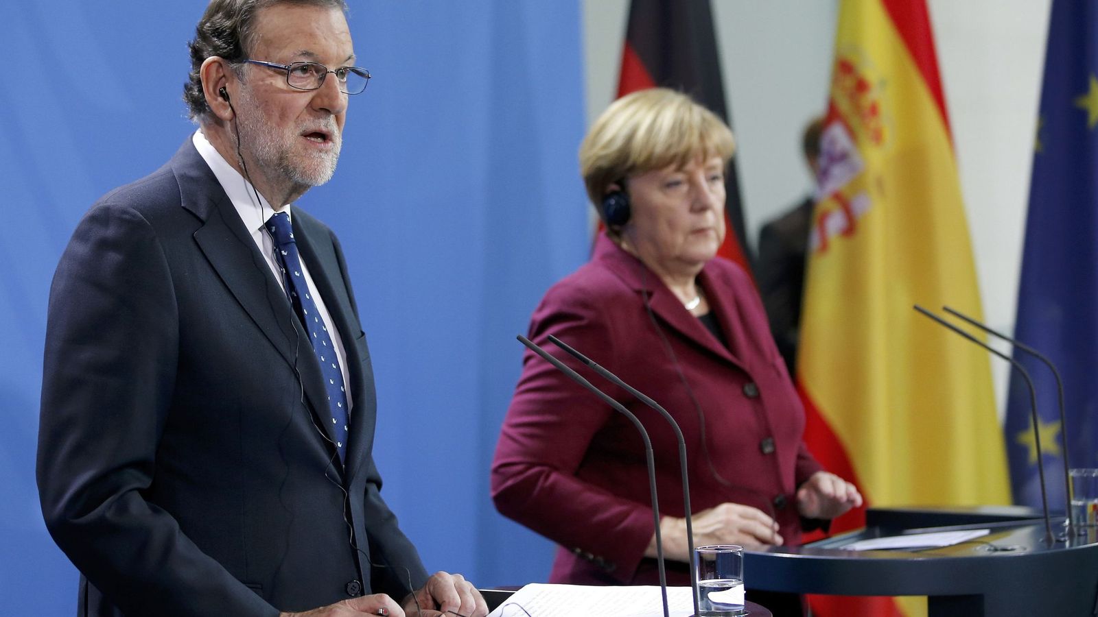 Foto: Mariano Rajoy y Angela Merkel durante la rueda de prensa en Berlin. (Reuters)