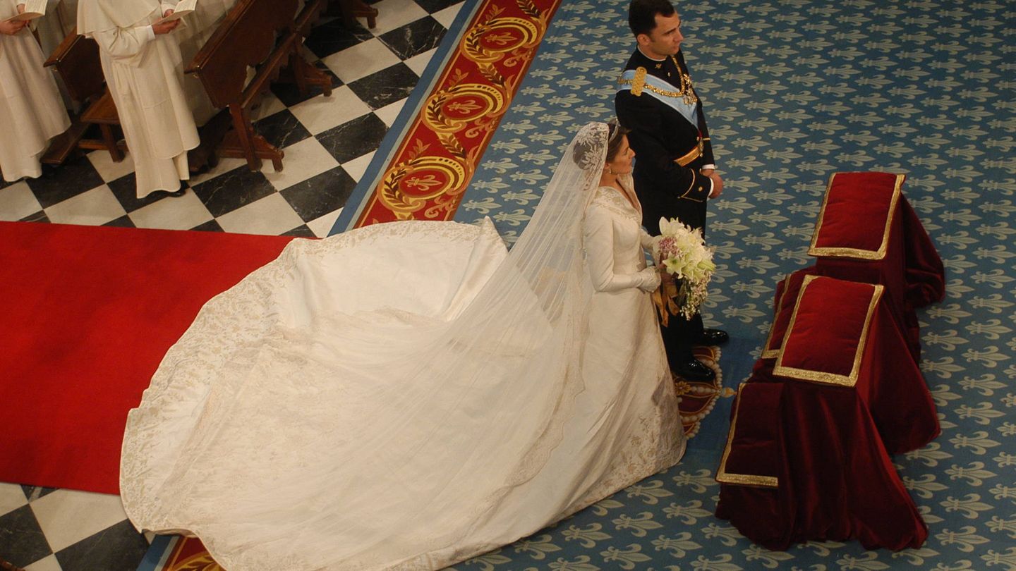 El vestido de la Reina visto desde arriba. (CP)