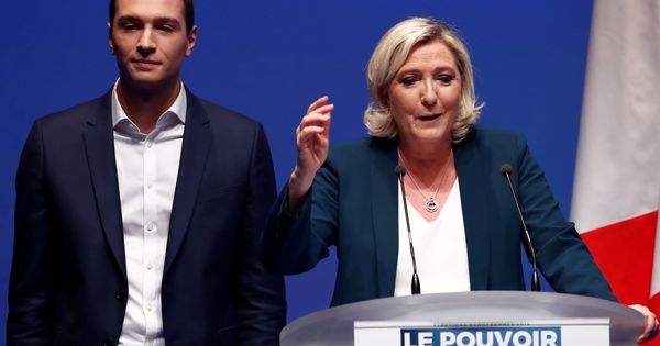 Foto: Jordan Bardella y Marine Le Pen. (Reuters)