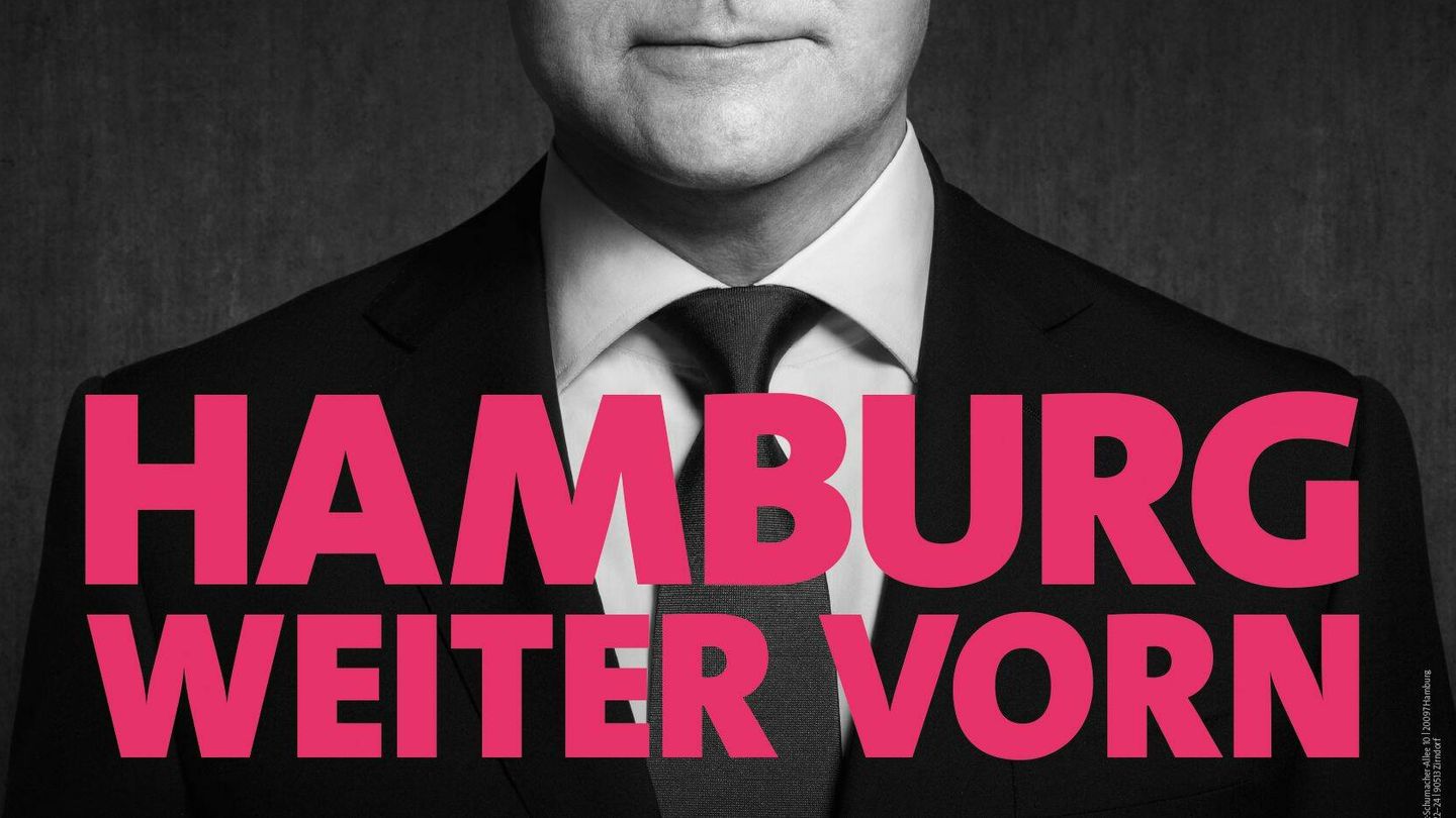 Imagen de campaña electoral de Olaf Scholz para su reelección como alcalde de Hamburgo.