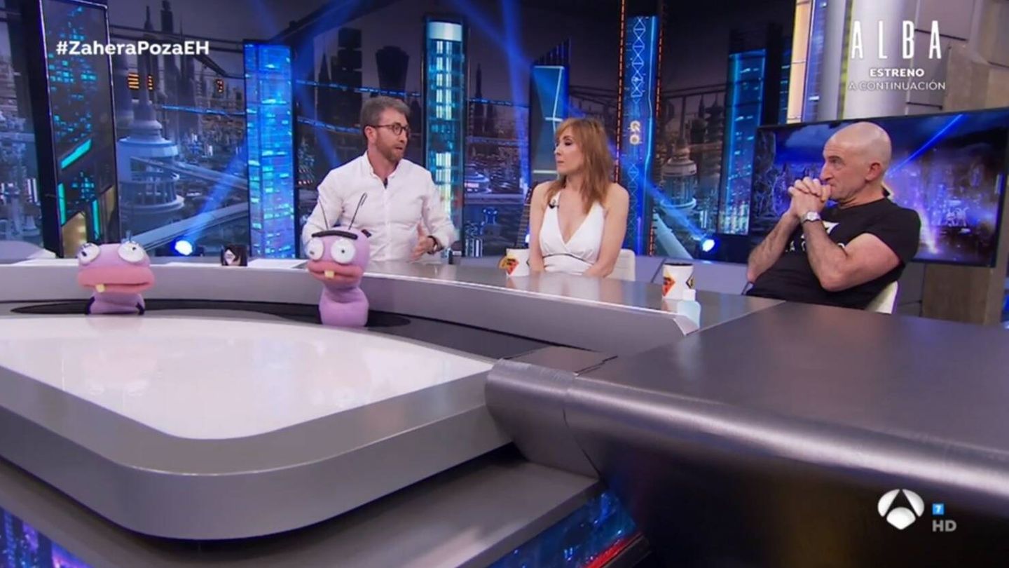 Pablo Motos, Nathalie Poza y Luis Zahera en 'El hormiguero'. (Antena 3)