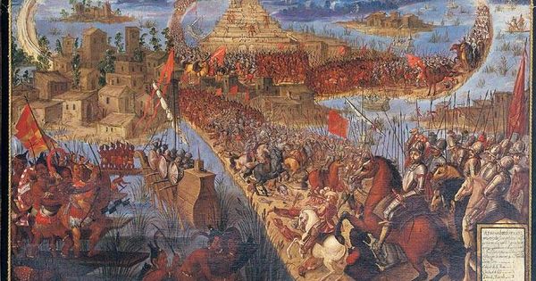Foto: La conquista de Tenochtitlan.