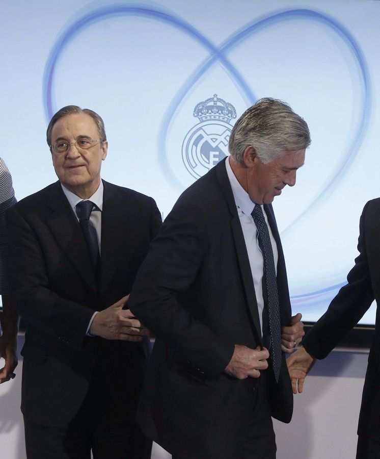 Foto: Florentino Pérez y Carlo Ancelotti la semana pasada, última vez que se les vio juntos.