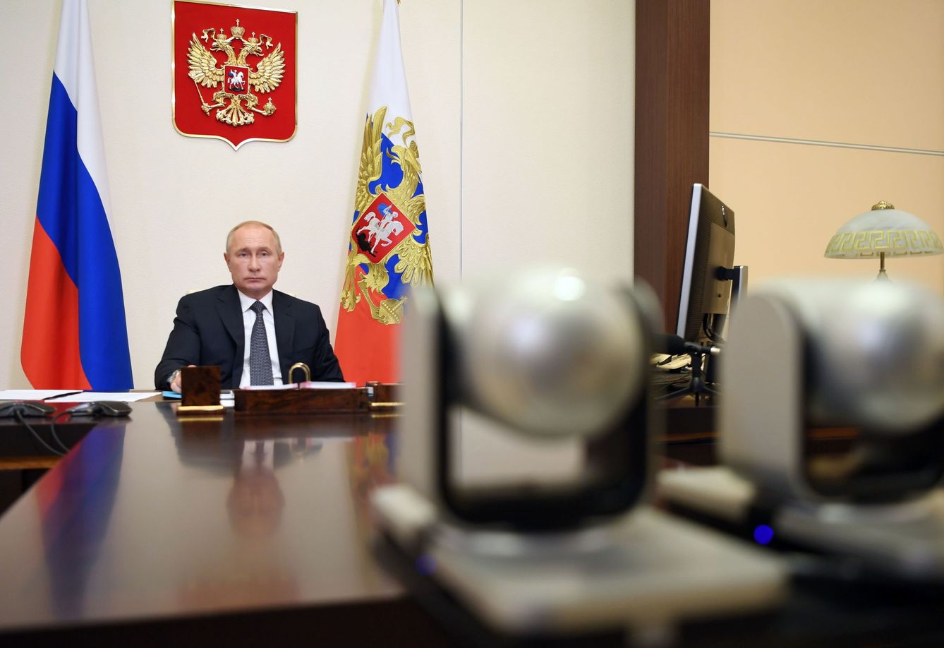 Vladimir Putin, anunciando la aprobación de la vacuna. (Reuters)