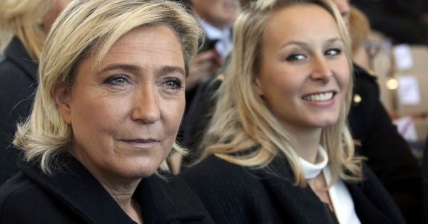 Foto: Marion Marechal-Le Pen junto a su tía Marine, durante un homenaje a las víctimas del atentado de Niza, el 15 de octubre de 2016. (Reuters)
