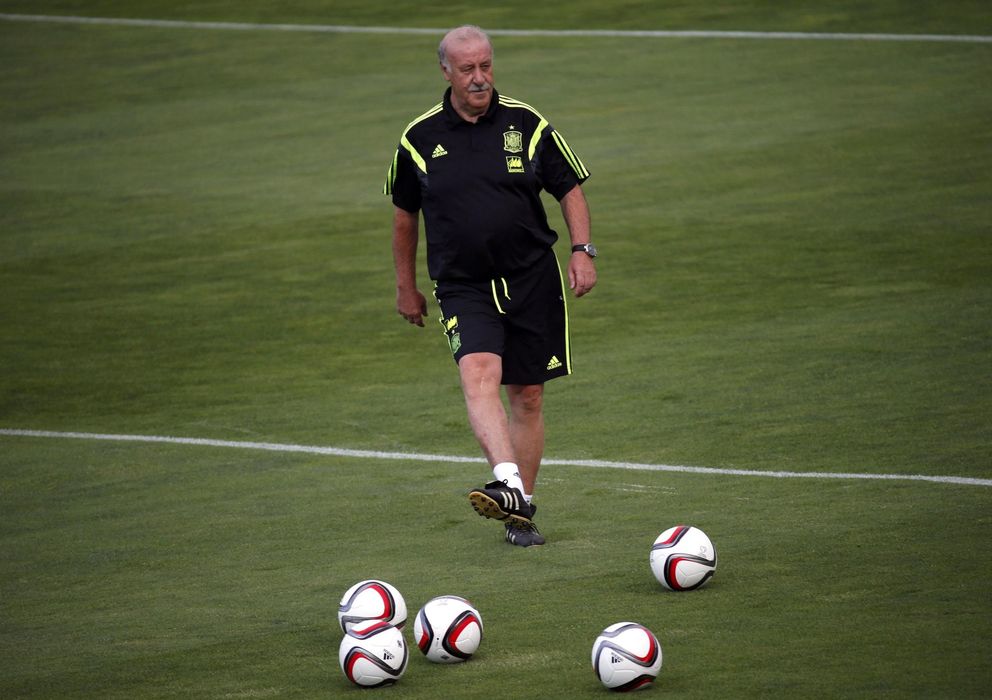 Foto: Del Bosque, durante un entrenamiento con la Selección española (Reuters)
