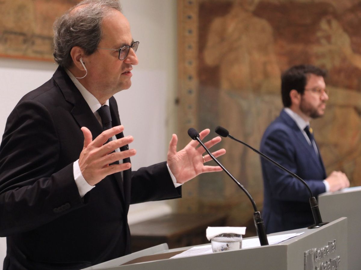 Foto: El presidente catalán, Quim Torra, y el vicepresidente del Govern, Pere Aragonès. (EFE)