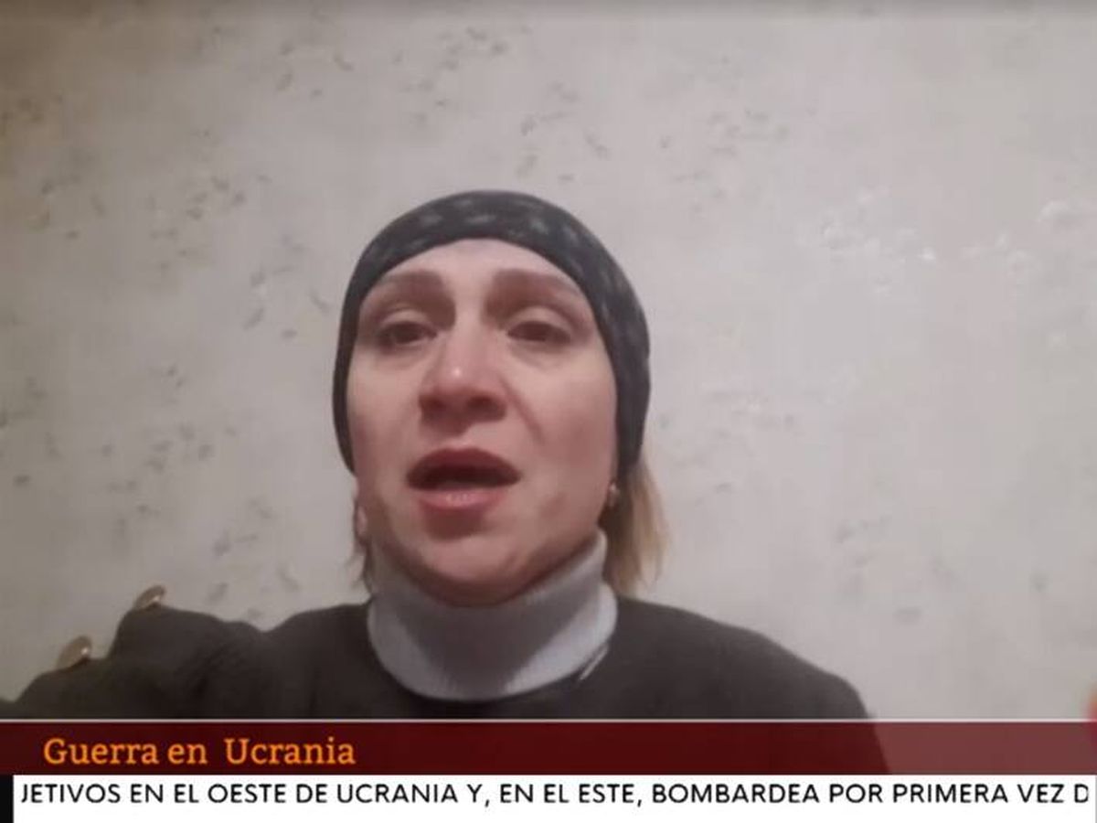 Foto: Oksana Vysochin en el Canal 24h. (RTVE)