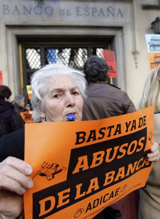 Manifestación contra la banca. (EFE)