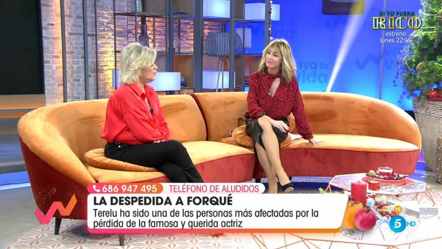 Terelu Campos y Emma García en 'Viva la vida'. (Mediaset España)