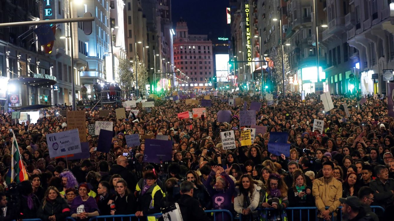 Foto: Manifestación del 8-M en Madrid en 2020. (EFE/Juan Carlos Hidalgo)