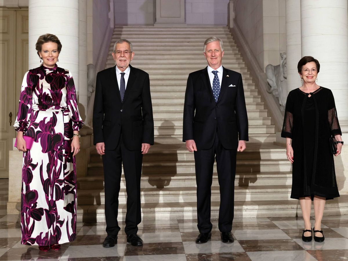 Foto: Los reyes Felipe y Matilde, con el presidente de Austria y su mujer en su segundo día de visita a Belgica. (CP)