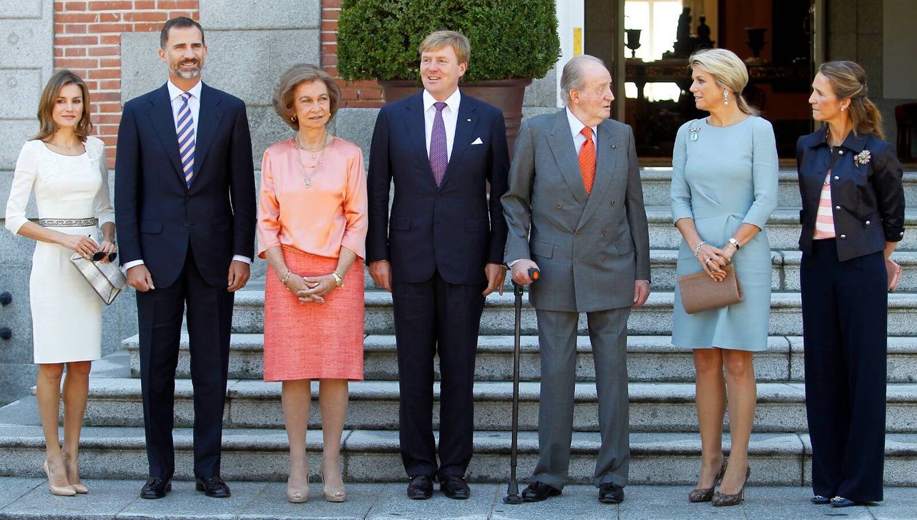 La familia real española, junto a Guillermo Alejandro y Máxima de Holanda. (Gtres)