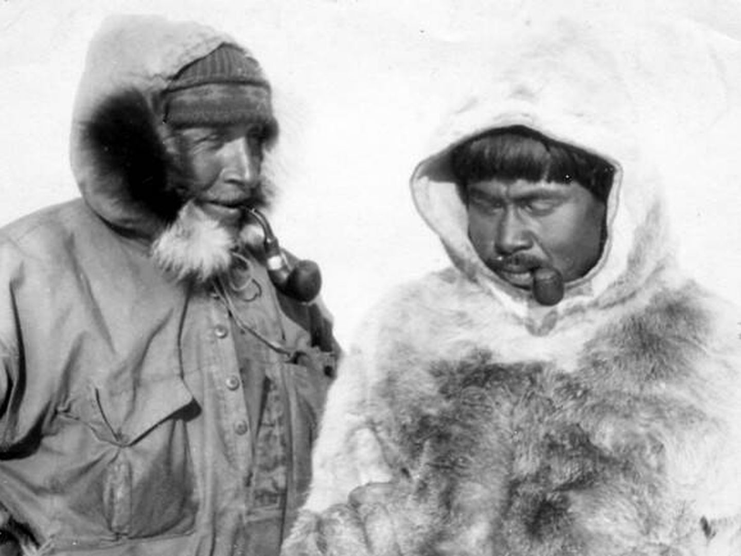 Alfred Wegener y el esquimal Villumsen en una de sus últimas imágenes
