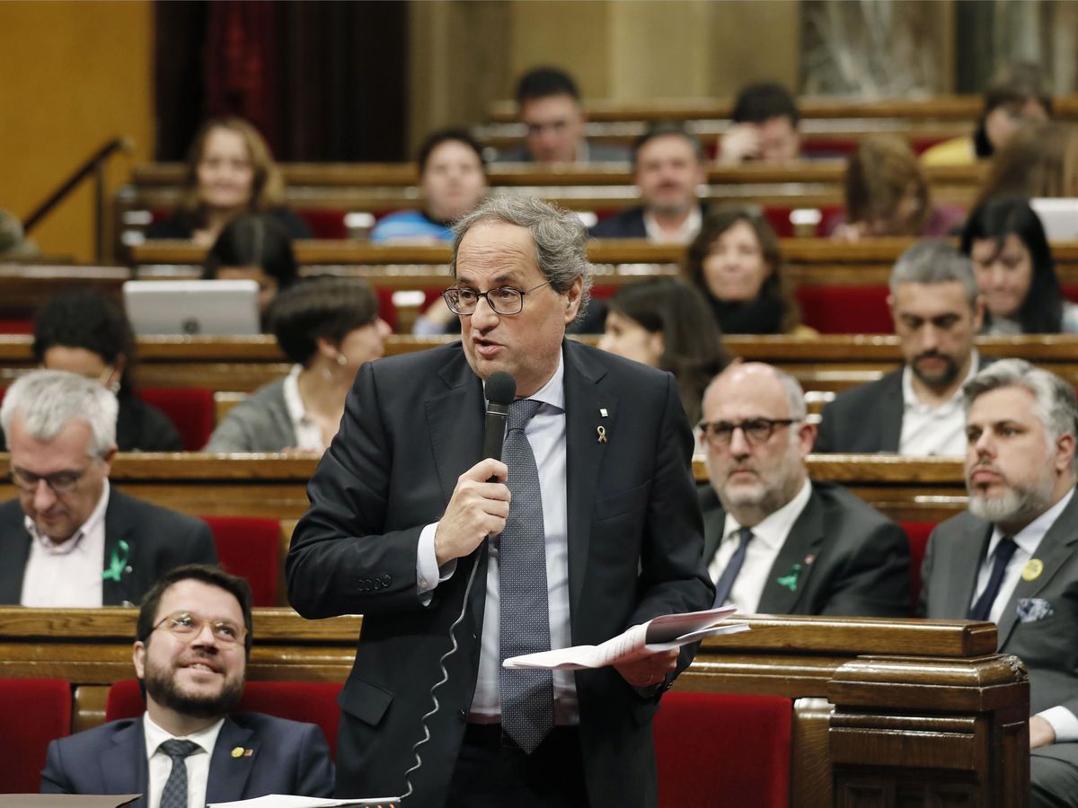 Foto: El presidente de la Generalitat, Quim Torra, en el Parlament. (EFE)