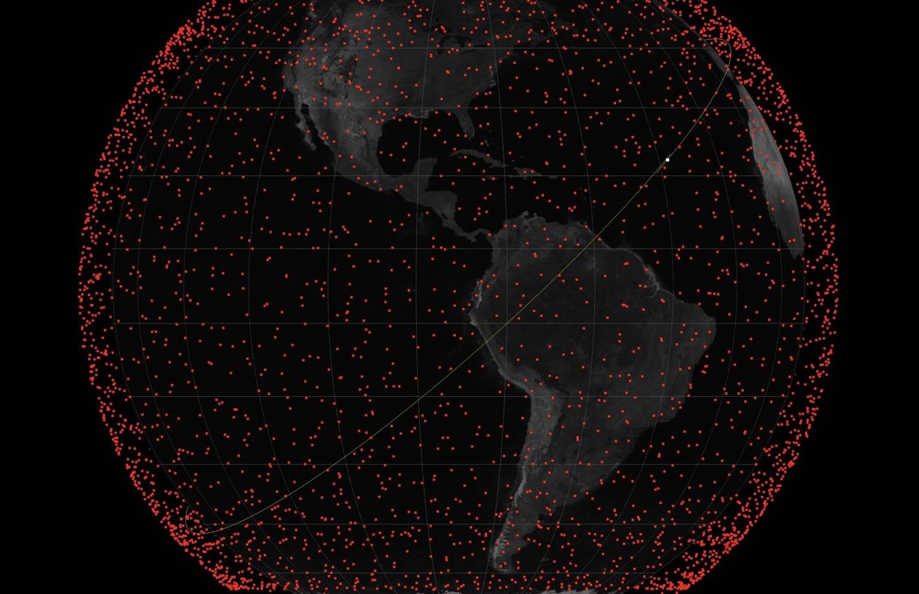 El mapa de los más de 5.000 Starlinks de Musk, más del 50% de todos los satélites de la civilización. (starlinkmap.org)