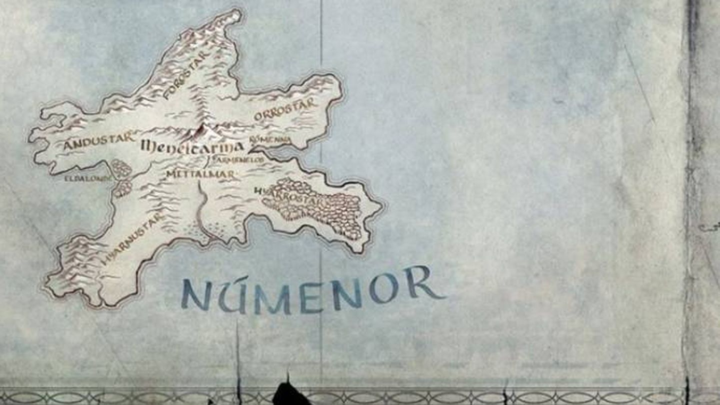 La isla de Númenor en el mapa de 'El Señor de los Anillos'. (Amazon)