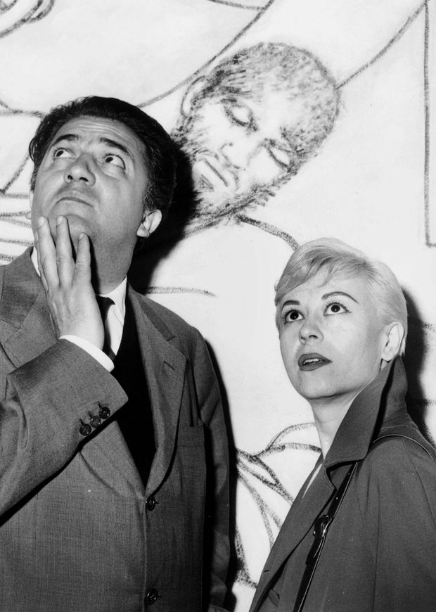 Fellini y Masina durante sus inicios en el cine. (CP)