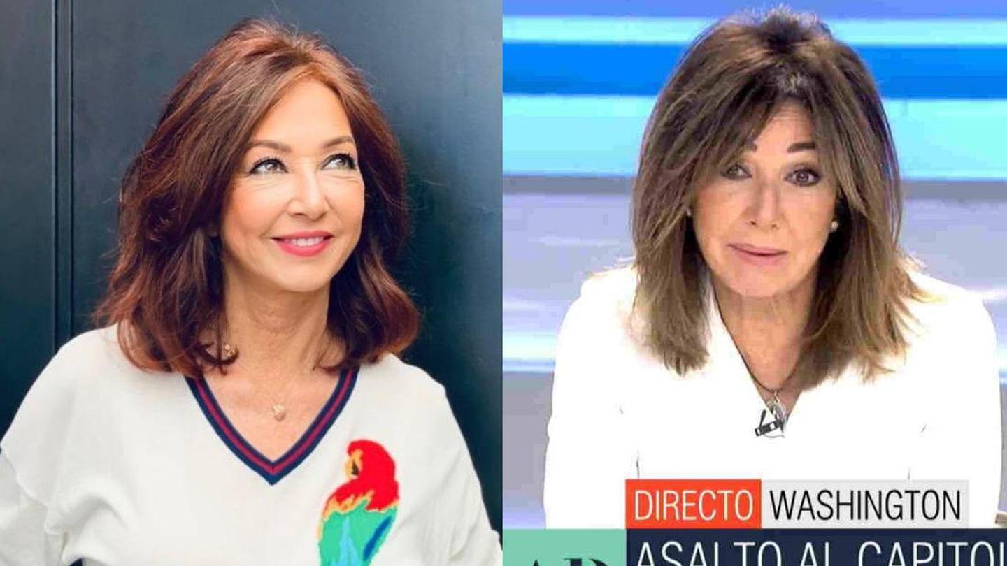 Las cejas de Ana Rosa Quintana antes y después. (Instagram @anarosaquintana / Mediaset)