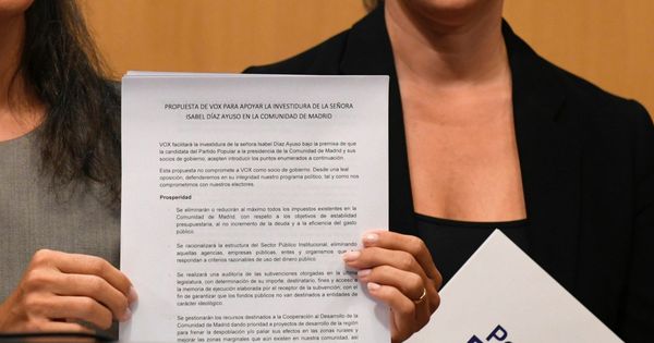 Foto: Rocío Monasterio presenta las exigencias de Vox al PP. (EFE)