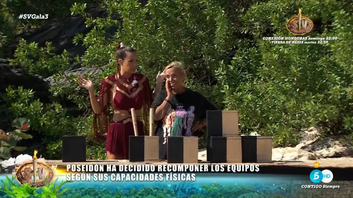 Laura Madrueño y Carmen Borrego, en 'Supervivientes 2024'. (Mediaset)