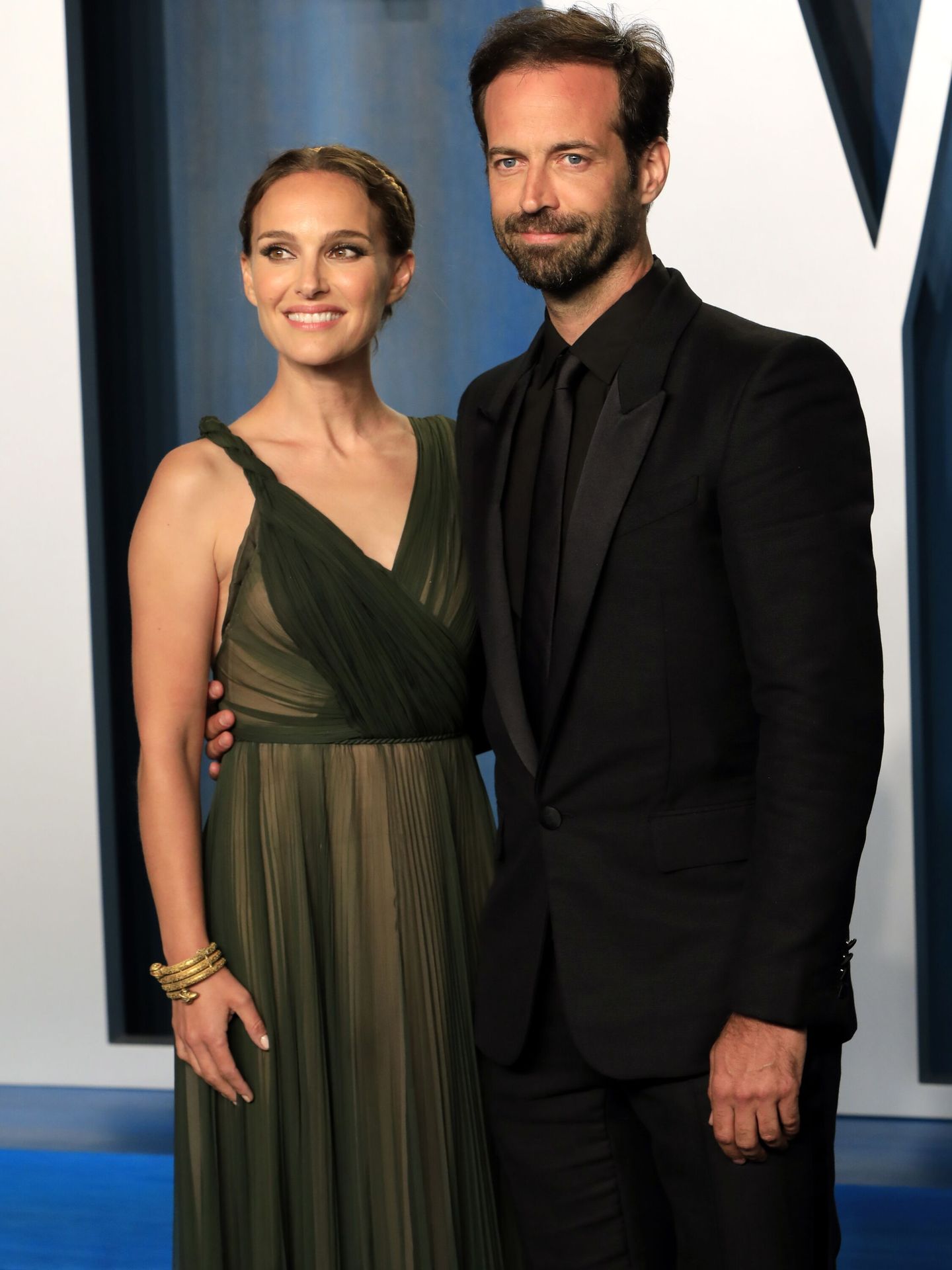 Natalie Portman, junto a su marido en la fiesta de 'Vanity Fair' de los Oscar en 2022. (EFE/EPA/Nina Prommer)