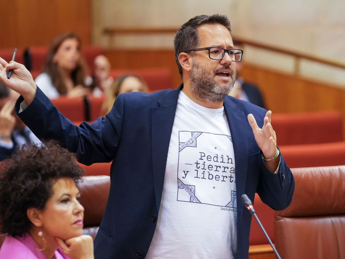 Foto: José Ignacio García, portavoz de Adelante Andalucía, en el Parlamento autonómico. (Europa Press / Francisco J. Olmo)