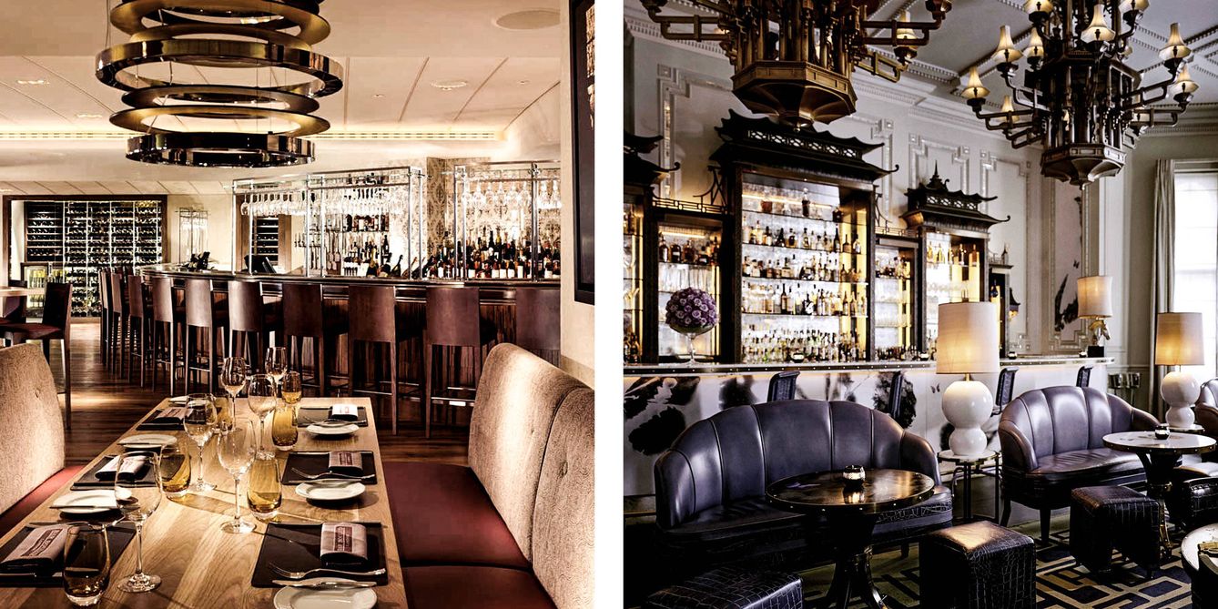 A la izquierda, imagen del Bar Boulud. A la derecha, detalles del Artesian Bar. 