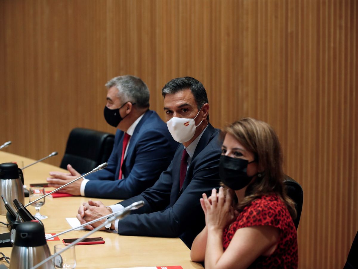 Foto: Pedro Sánchez preside una reunión del PSOE en el Congreso. (EFE)