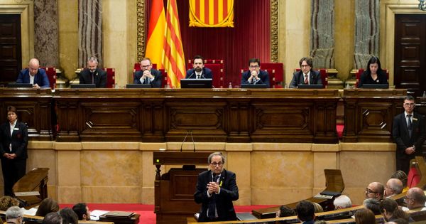 Foto: El presidente de la Generalitat, Quim Torra, en una sesión de control en el Parlament. (EFE)