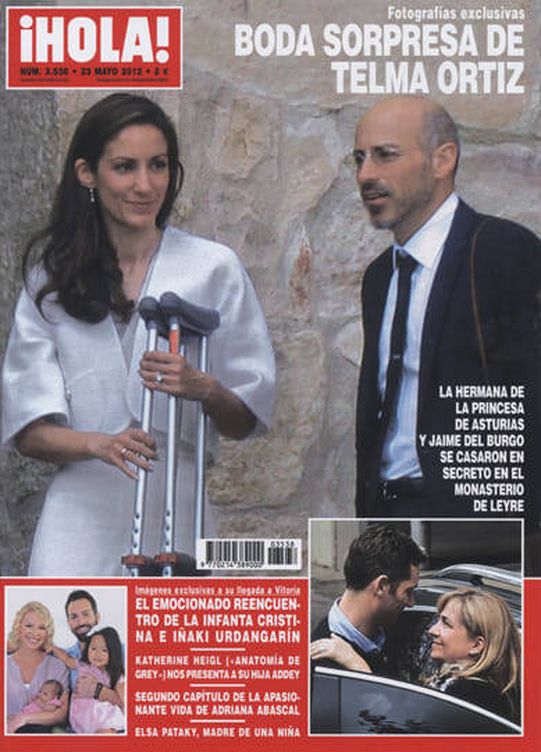 Portada de la revista '¡Hola!' con la boda de Telma Ortiz y Jaime del Burgo.