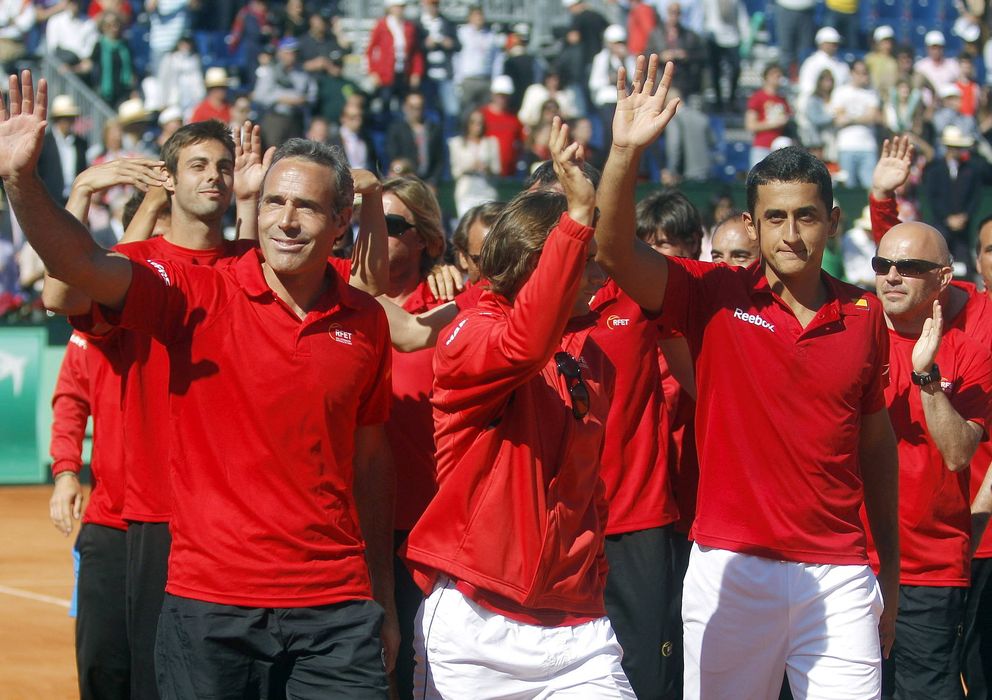 Foto: El conjunto español, en una eliminatoria anterior de Copa Davis.