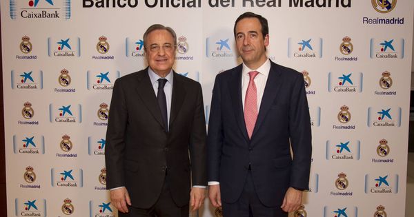 Foto: Gortázar y Florentino Pérez en el acto de este jeuves (Foto: CaixaBank)