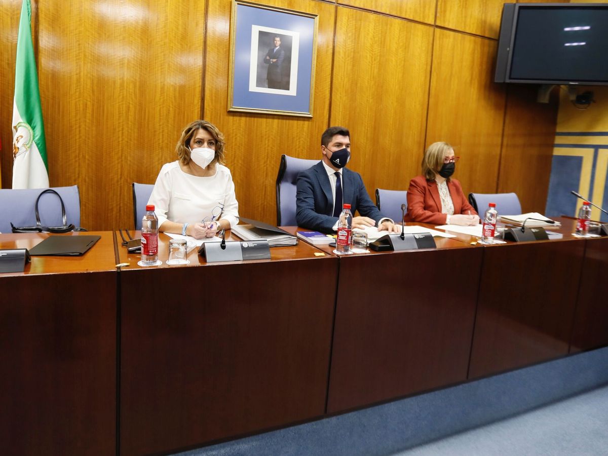 Foto: Susana Díaz, en su comparecencia en la comisión de investigación sobre la Faffe, en la pasada legislatura. (EFE/José Manuel Vidal)