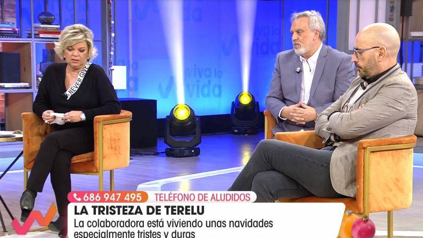 Terelu, Enrique del Pozo y Diego Arrabal en 'Viva la vida'. (Mediaset)