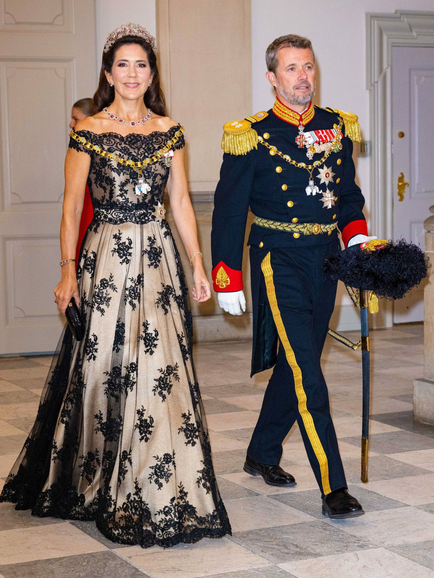 La princesa Mary y el príncipe Federico, en la cena de gala. (CP/Albert Nieboer)