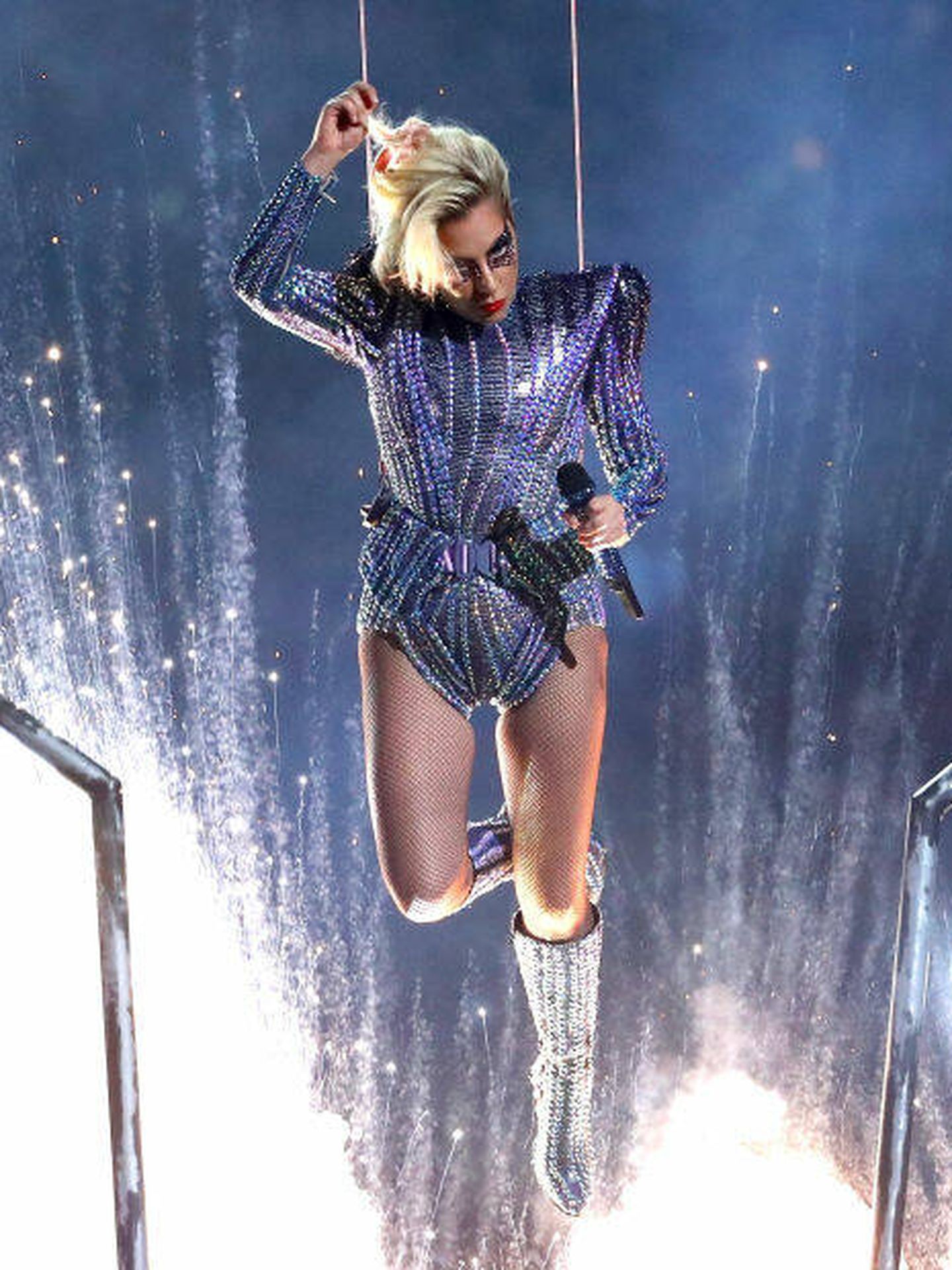 Lady Gaga, durante su actuación en la Super Bowl 2017. (Getty Images)