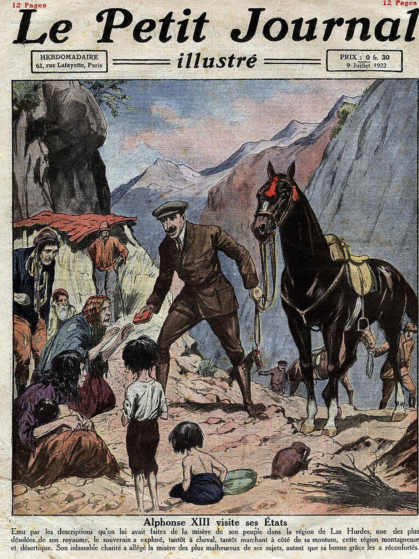 La visita de Alfonso XIII a Las Hurdes en la revista francesa 'Le Petit Journal'. (Getty)