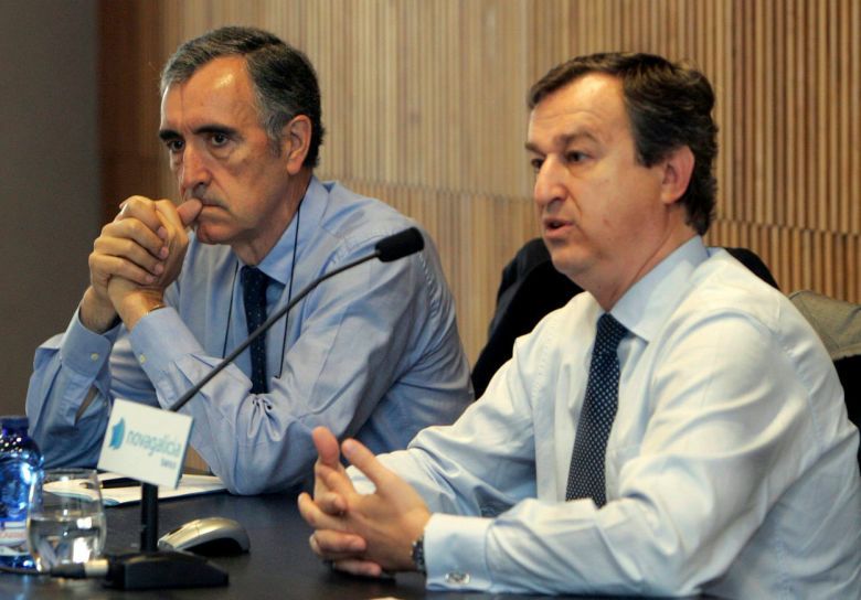 El presidente de Novagalicia Banco, José Maria Castellano (i), y el Consejero delegado, Cesar Bueno (EFE)