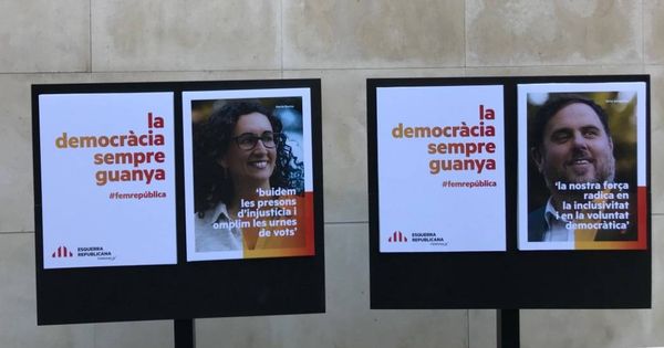 Foto: El lema y la imagen de campaña de ERC para las elecciones del 21-D. (EFE) 