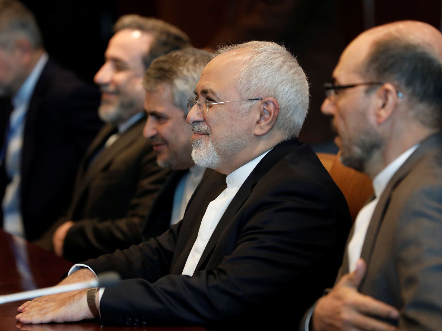 El ministro de exteriores iraní, Mohammad Javad Zarif, en la sede de la ONU en Nueva York, el 24 de abril de 2018. (Reuters)